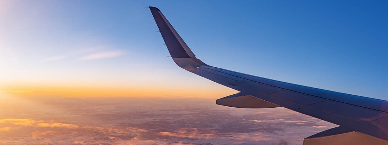 A plane above the clouds